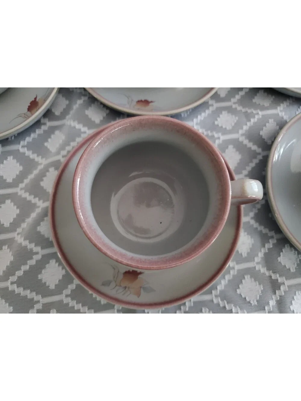 6 Denby Twilight Stoeware Cups/saucers.England